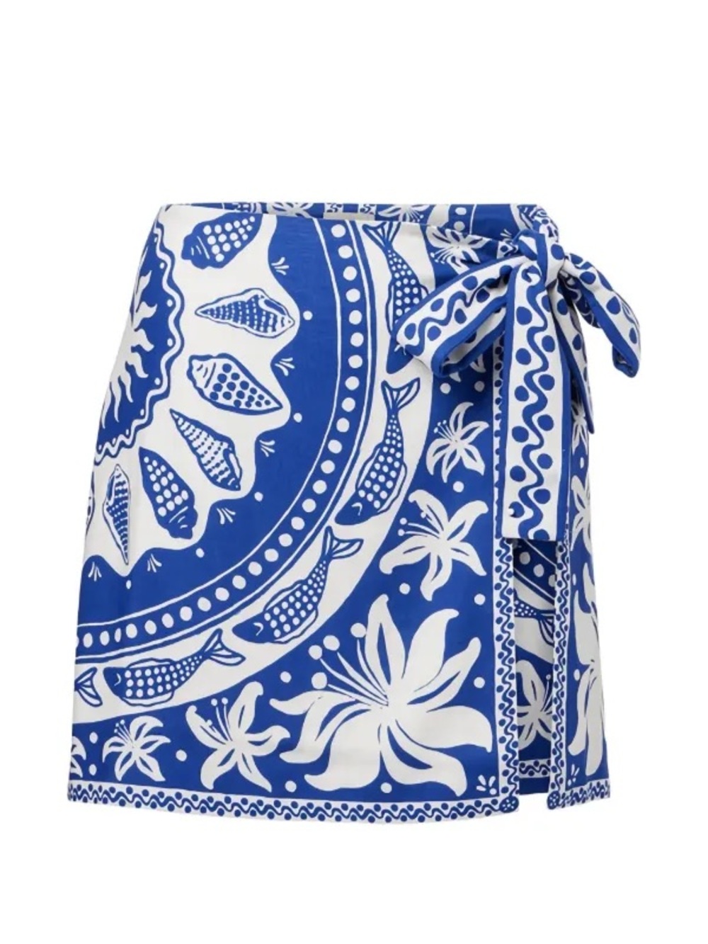 FARM Rio Blue & White Ocean Scarf Mini Skirt (NWT) - Picture 9 of 13